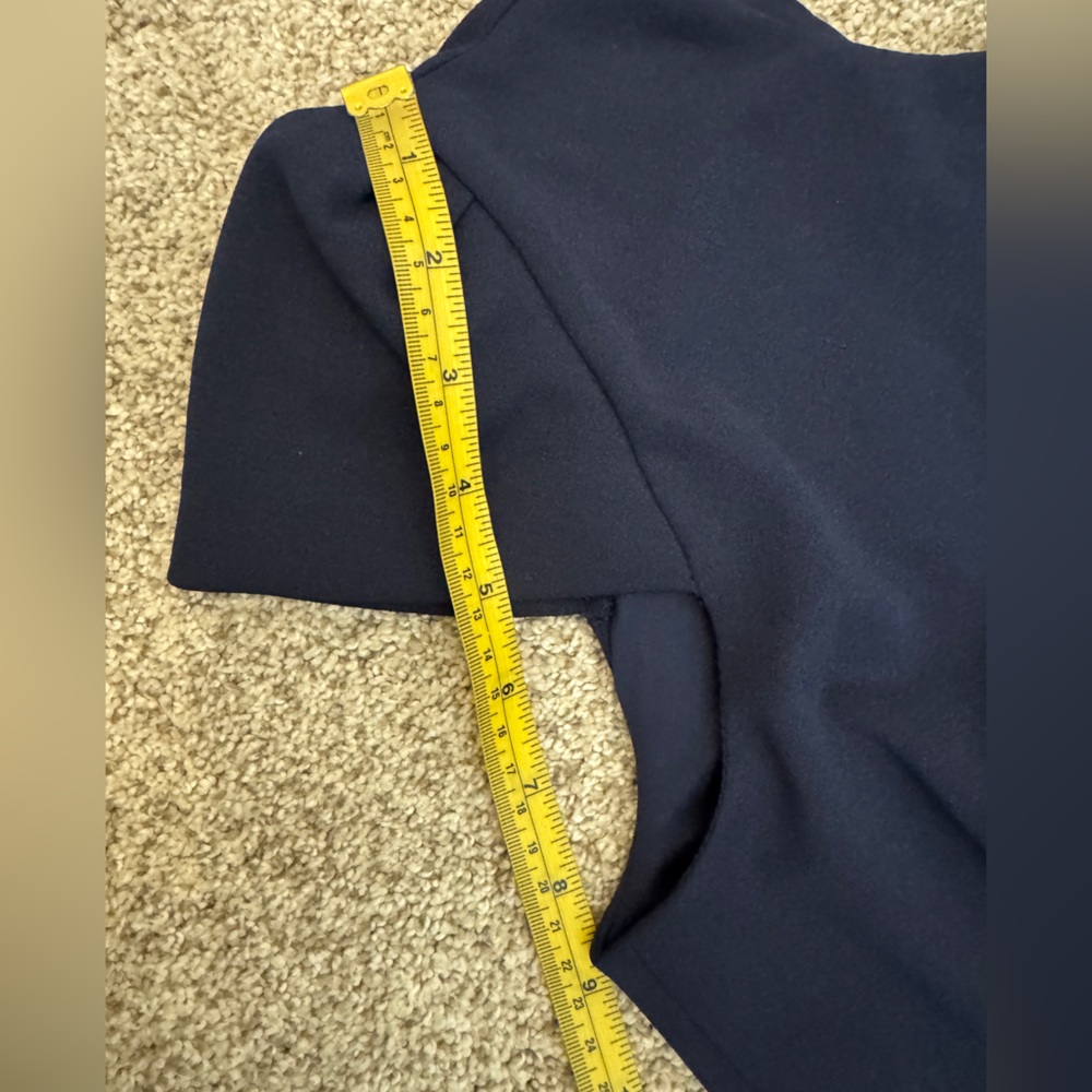 New Betsey Johnson Navy Stretch Ruffle Sheath Pencil Midi Dress Size 6 NWT - Picture 10 of 14